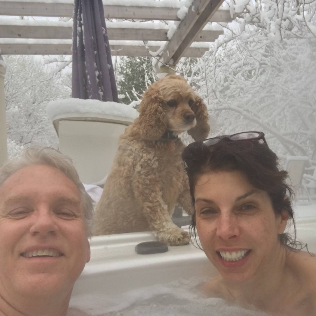 And Best Hot Tubs very own celebrities — Bill and Gina Renter — with their adorable pooch of course.