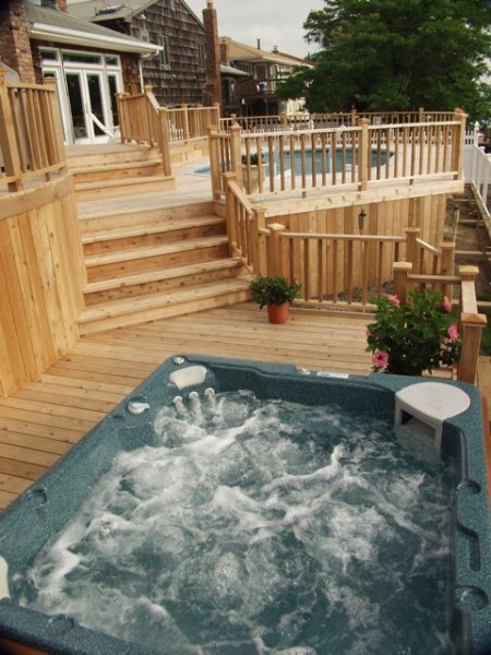 Hot Tub Cedar Deck: