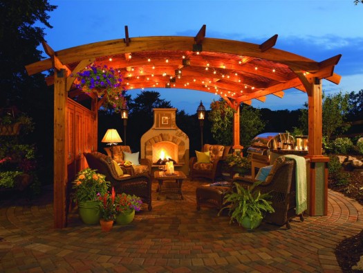 Budget Outdoor Fireplace: Budget fireplace and pergola kits can be half the price of custom ones and you can get a clear picture of what they will look like beforehand. Such kits can produce a beautiful outdoor stage for a Great Room – the perfect spot for star gazing and sharing good times with family and friends.