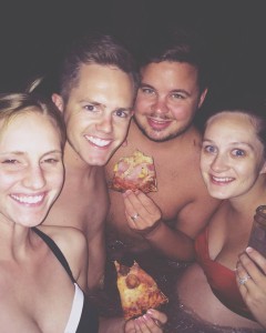 Hot Tub Pizza Party found on Instagram