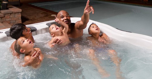 Portable Spas: Like custom ones, portable spas come in a wide variety of designs and sizes. Families find many ways to enjoy the spa together. One way is star-gazing. Big dippers and little dippers alike find their own backyard to be a destination-resort.
