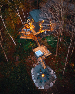Spectacular Airbnb Rental at Hunter Mountain boasts a Best Hot Tubs-provided and maintained Bullfrog STIL-7.